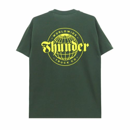 THUNDER T-SHIRT サンダー Tシャツ WORLDWIDE FOREST GREEN/YELLOW スケートボード スケボー 