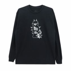 KROOKED LONG SLEEVE クルキッド ロングスリーブTシャツ MACE BLACK/WHITE スケートボード スケボー 