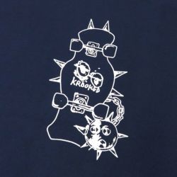 KROOKED T-SHIRT クルキッド Tシャツ MACE NAVY/WHITE スケートボード スケボー 1