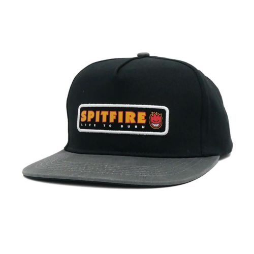 SPITFIRE CAP スピットファイヤー キャップ LTB PATCH SNAPBACK BLACK/CHARCOAL スケートボード スケボー 