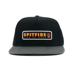 SPITFIRE CAP スピットファイヤー キャップ LTB PATCH SNAPBACK BLACK/CHARCOAL スケートボード スケボー 1