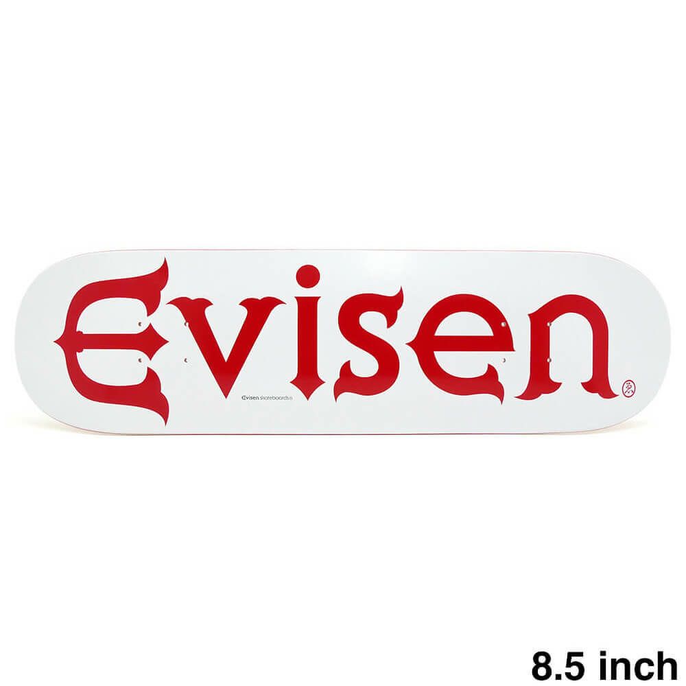 EVISEN DECK エビセン デッキ TEAM EVI-LOGO WHITE 8.5 スケートボード スケボー