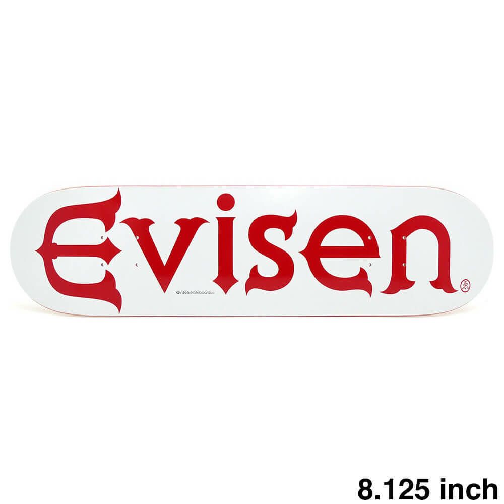 EVISEN DECK エビセン デッキ TEAM EVI-LOGO WHITE 8.125 スケートボード スケボー