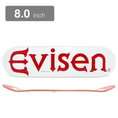 EVISEN DECK エビセン デッキ TEAM EVI-LOGO WHITE 8.0 スケートボード スケボー
