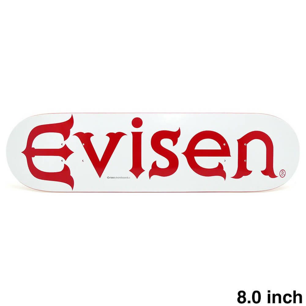 EVISEN DECK エビセン デッキ TEAM EVI-LOGO WHITE 8.0 スケートボード スケボー