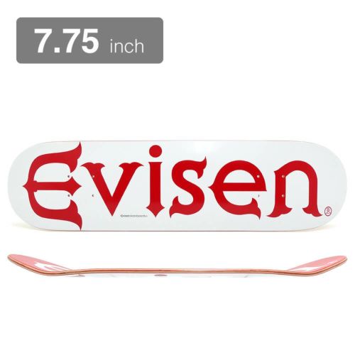 EVISEN DECK エビセン デッキ TEAM EVI-LOGO WHITE 7.75 スケートボード スケボー