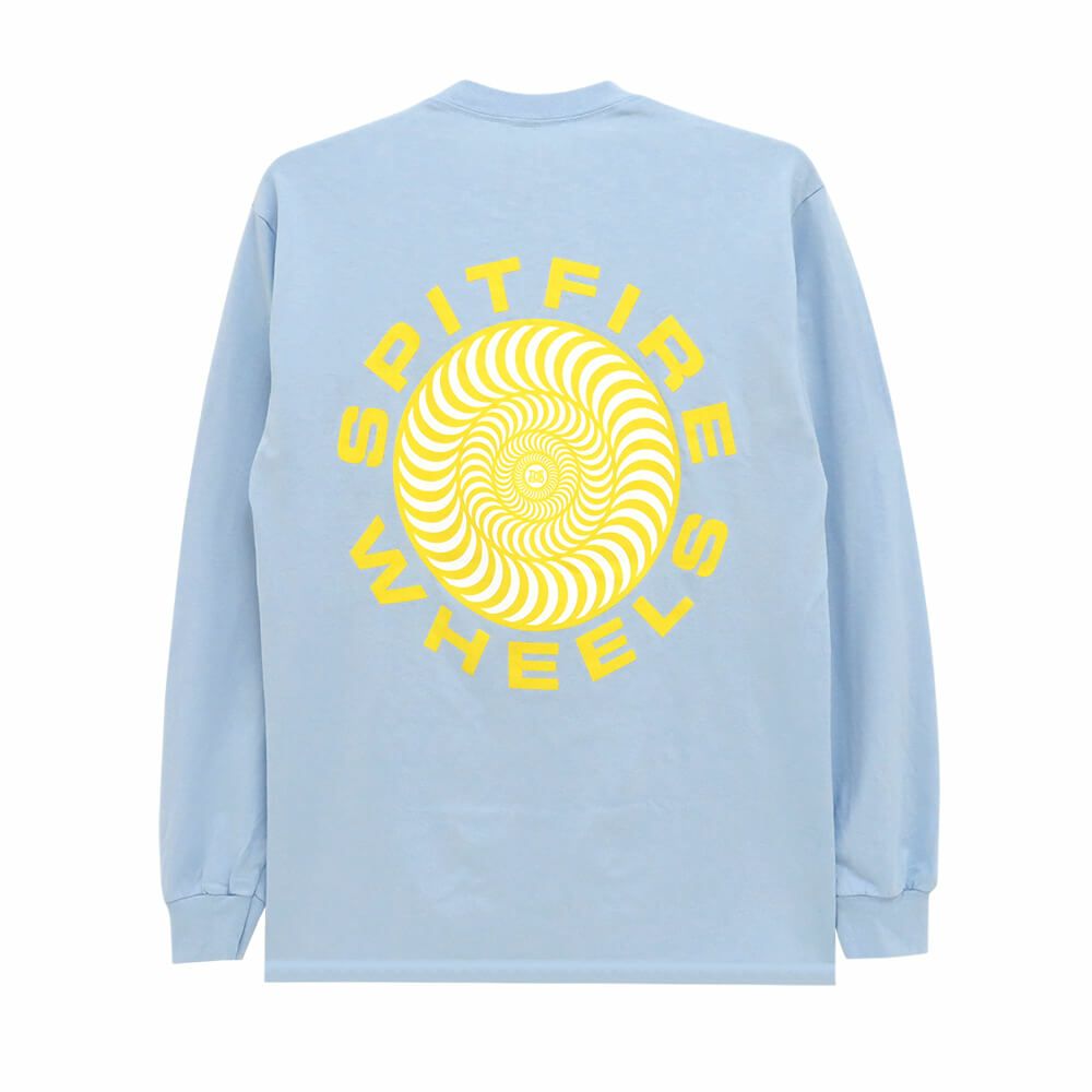 SPITFIRE LONG SLEEVE スピットファイヤー ロングスリーブTシャツ CLASSIC 87 SWIRL FILL LIGHT BLUE/YELLOW/BLACK スケートボード スケボー 