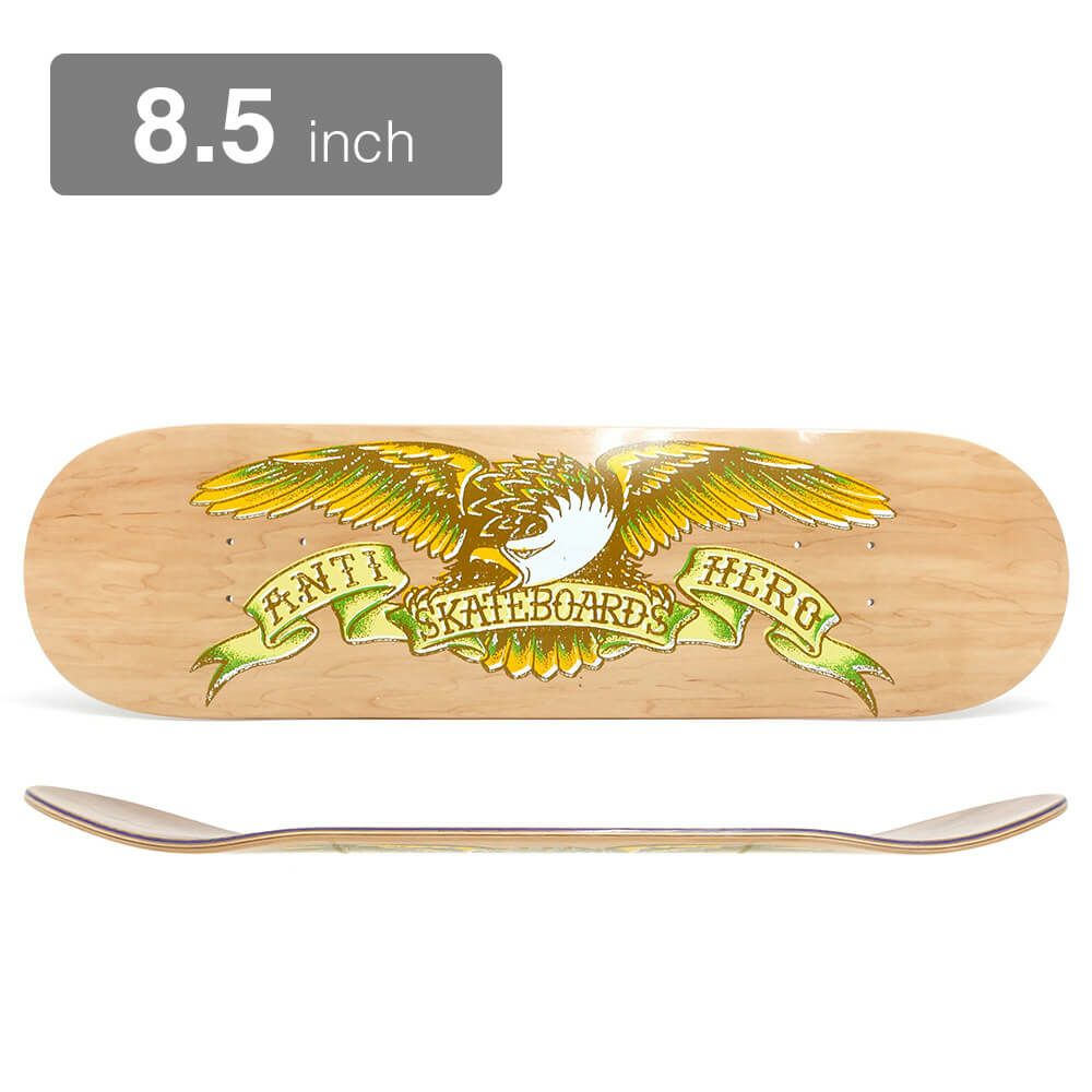 ANTIHERO DECK アンチヒーロー デッキ TEAM MIS-REGISTERED EAGLE 2 NATURAL STAIN 8.5 スケートボード スケボー