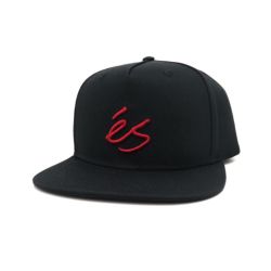 ES CAP エス キャップ SCRIPT SNAPBACK BLACK スケートボード スケボー 