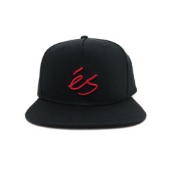 ES CAP エス キャップ SCRIPT SNAPBACK BLACK スケートボード スケボー 1