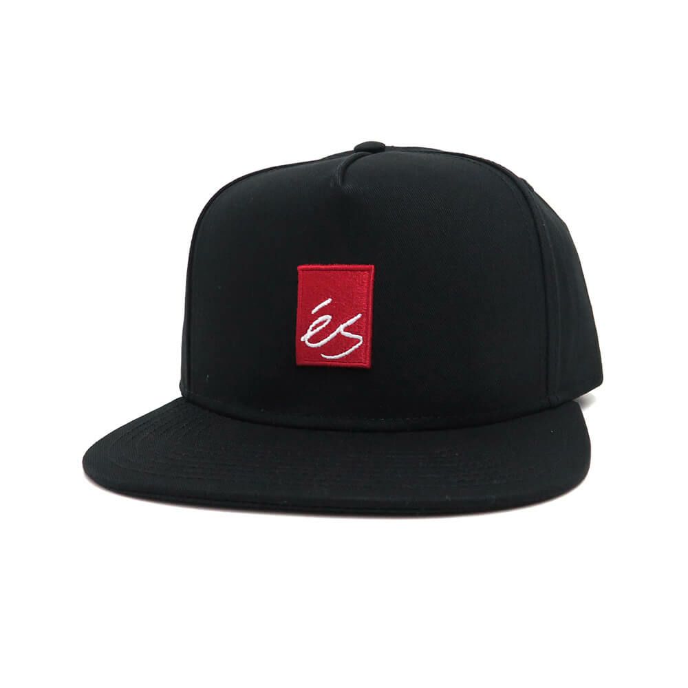 ES CAP エス キャップ MAIN BLOCK SNAPBACK BLACK/RED スケートボード スケボー 