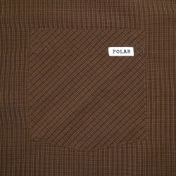 POLAR LONG SLEEVE ポーラー 長袖シャツ BEN POPLIN LS SHIRTS BROWN スケートボード スケボー 2