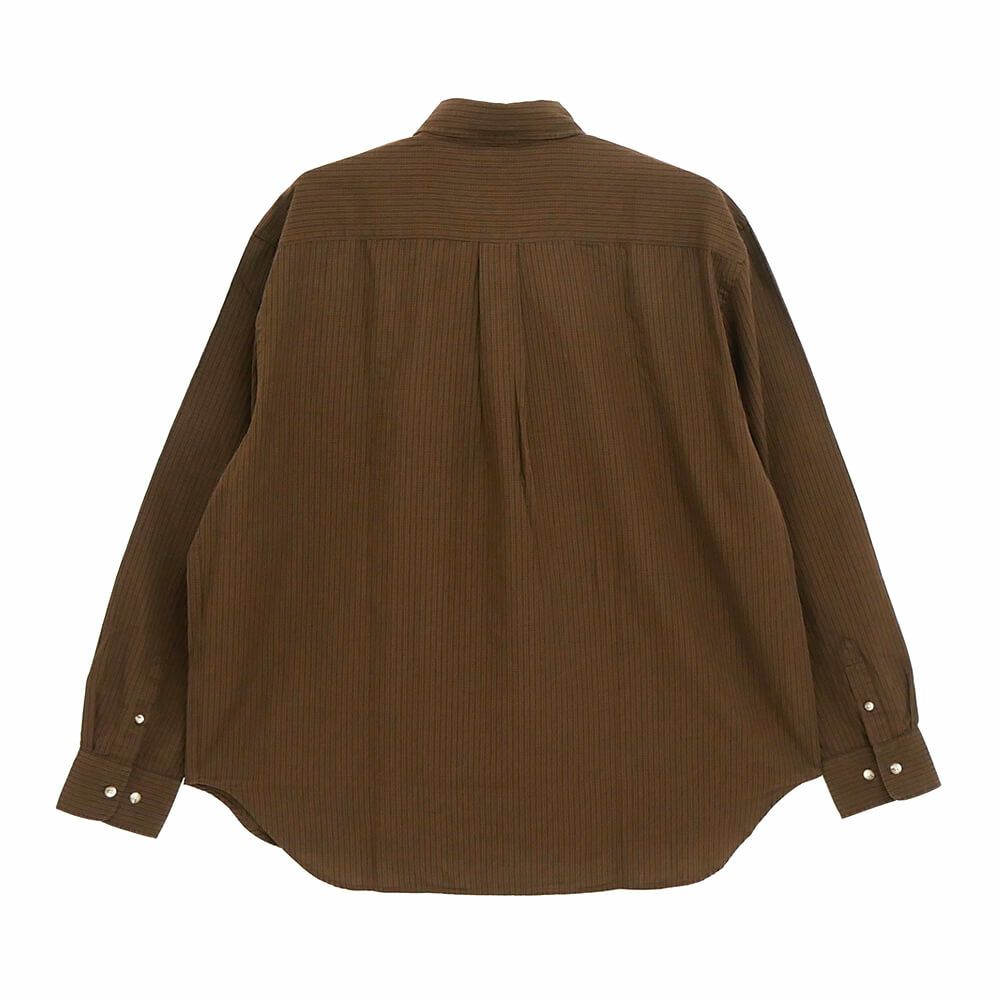 POLAR LONG SLEEVE ポーラー 長袖シャツ BEN POPLIN LS SHIRTS BROWN スケートボード スケボー 4