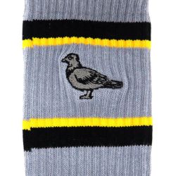 ANTIHERO SOCKS アンチヒーロー ソックス 靴下 BASIC PIGEON EMB GREY/BLACK/YELLOW スケートボード スケボー 4