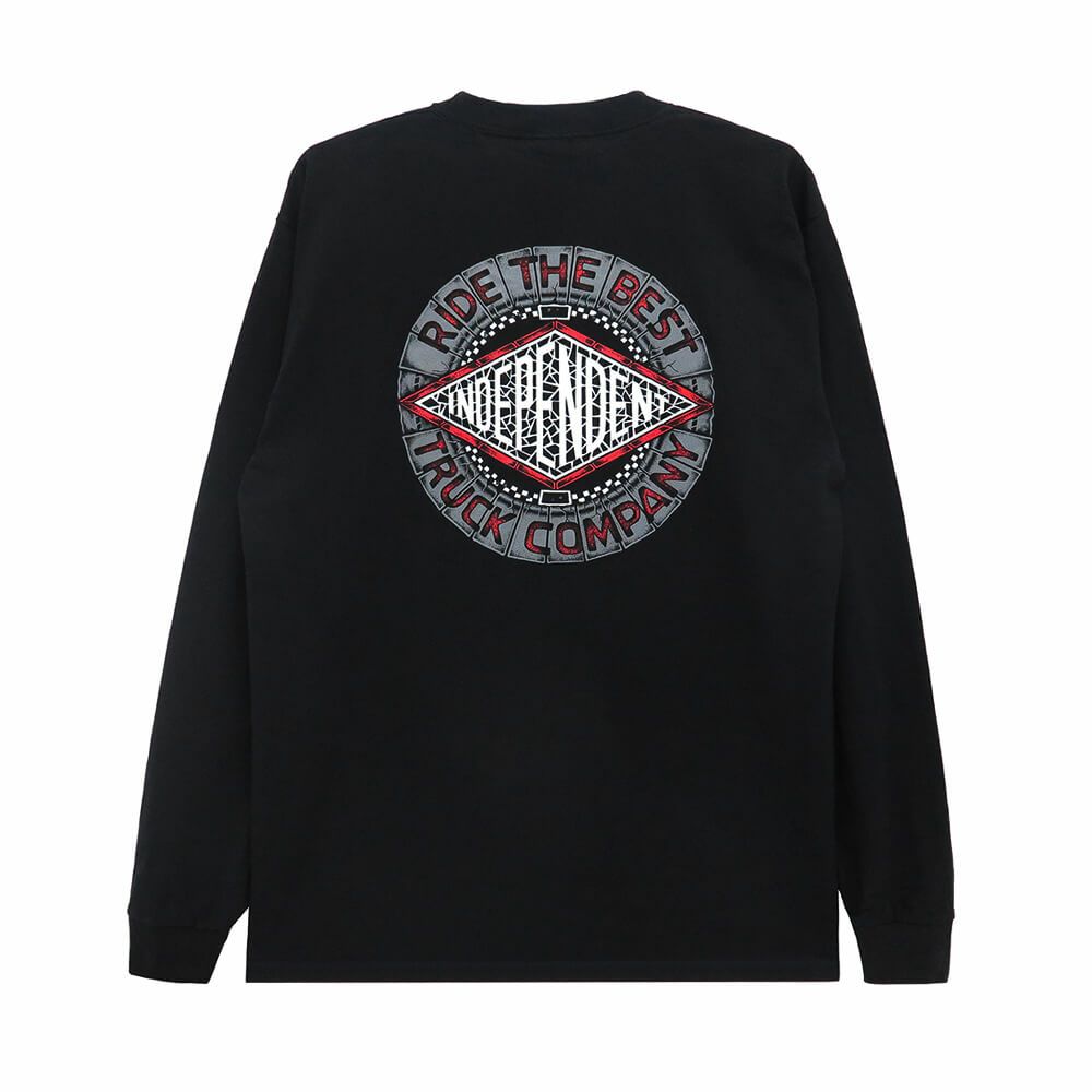  INDEPENDENT LONG SLEEVE インディペンデント ロングスリーブTシャツ MAKO TILE SUMMIT BLACK スケートボード スケボー 