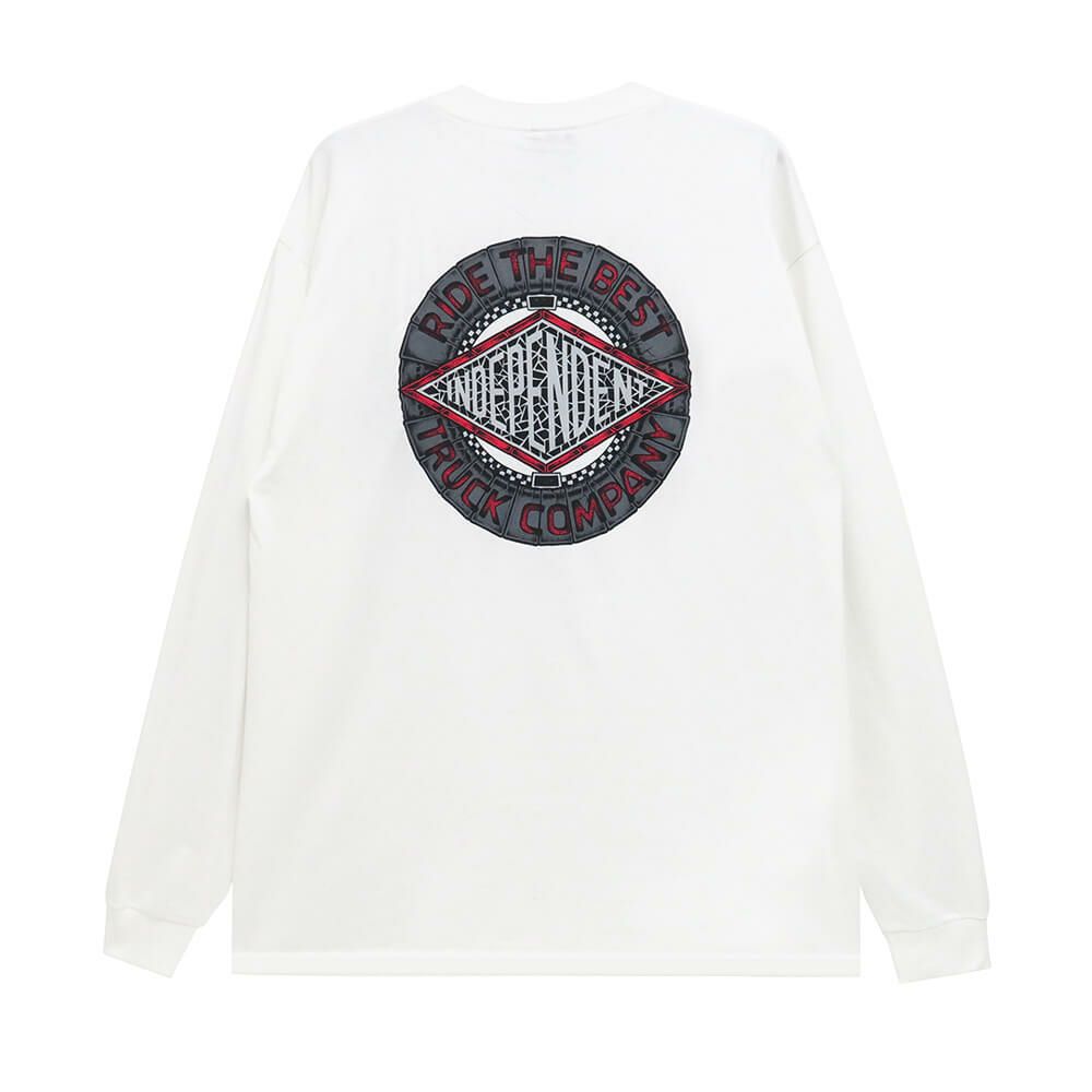  INDEPENDENT LONG SLEEVE インディペンデント ロングスリーブTシャツ MAKO TILE SUMMIT WHITE スケートボード スケボー 