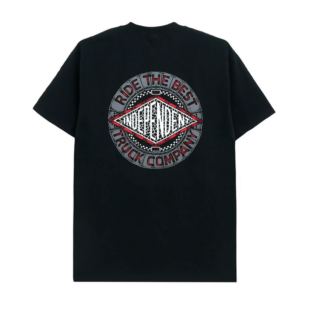  INDEPENDENT T-SHIRT インディペンデント Tシャツ MAKO TILE SUMMIT BLACK スケートボード スケボー 