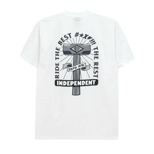  INDEPENDENT T-SHIRT インディペンデント Tシャツ RTB SLEDGE WHITE スケートボード スケボー 