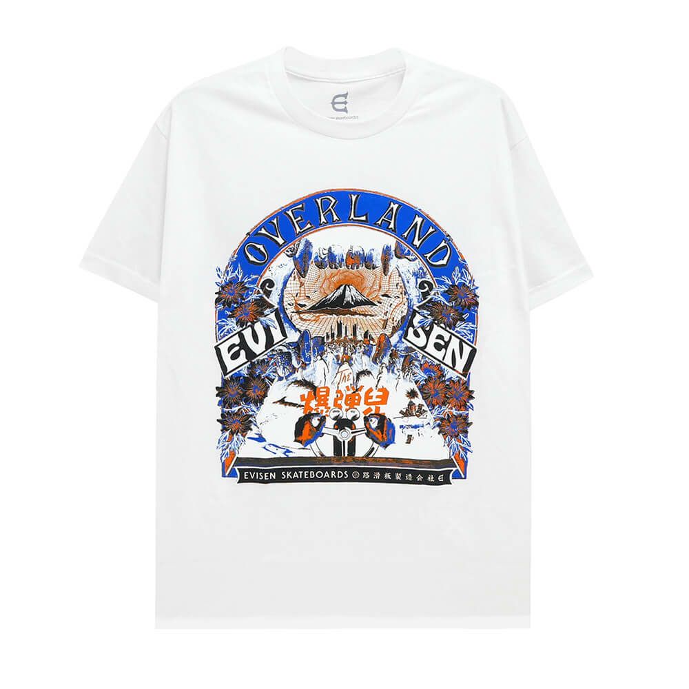 EVISEN T-SHIRT エビセン Tシャツ OVERLAND WHITE スケートボード スケボー 