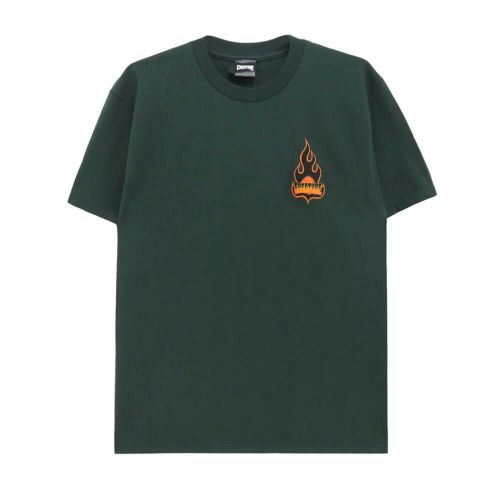 CREATURE T-SHIRT クリーチャー Tシャツ LOGO FLAME FOREST GREEN スケートボード スケボー 