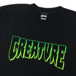 CREATURE LONG SLEEVE クリーチャー ロングスリーブTシャツ LOGO OUTLINE BLACK/GREEN スケートボード スケボー 1