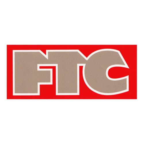 FTC STICKER エフティーシー ステッカー LOGO 8 INCH RED/GOLD/WHITE スケートボード スケボー