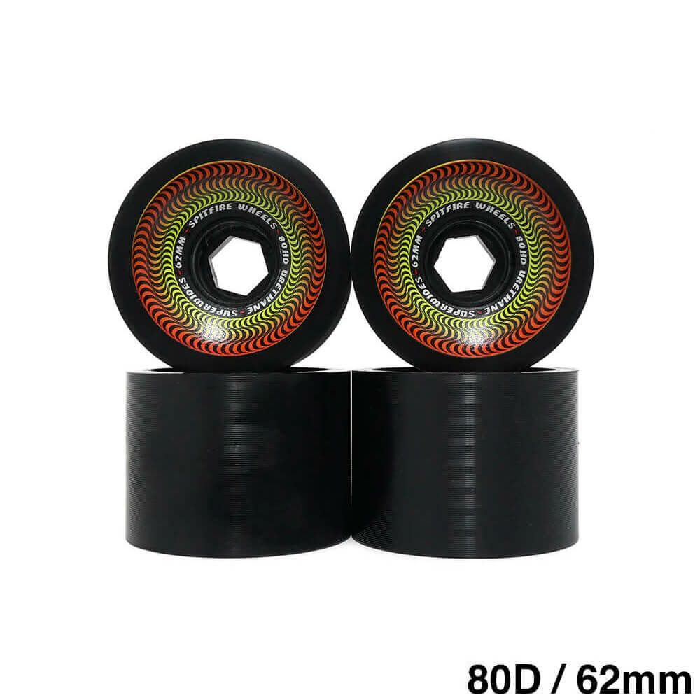 SPITFIRE WHEEL スピットファイヤー ソフトウィール（クルーザー） 80HD SUPERWIDES 黒 62mm スケートボード スケボー