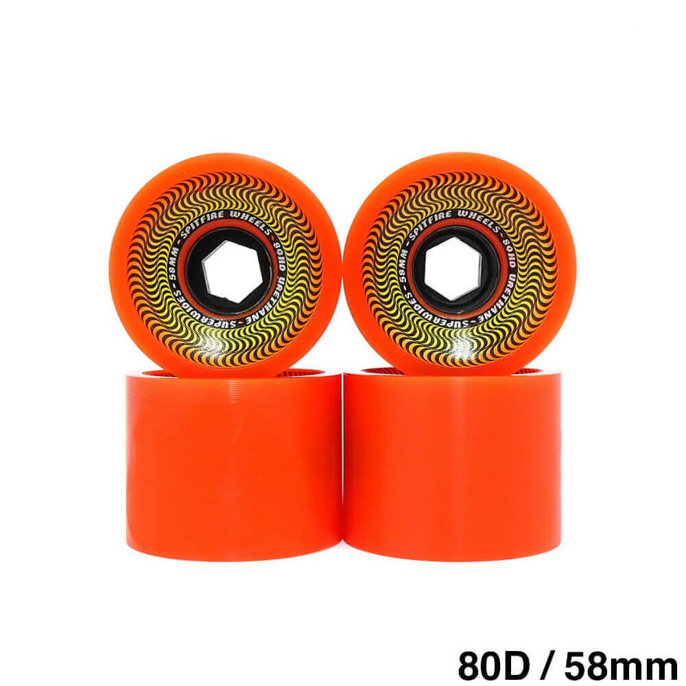 SPITFIRE WHEEL スピットファイヤー ソフトウィール（クルーザー） 80HD SUPERWIDES オレンジ 58mm スケートボード スケボー