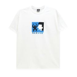 MAN WHO T-SHIRT マンフー Tシャツ ???WHO WHITE/BLUE スケートボード スケボー 