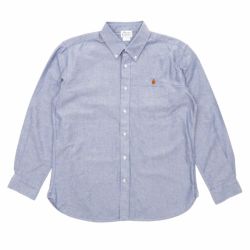 COLOR COMMUNICATIONS LONG SLEEVE カラーコミュニケーションズ 長袖シャツ DRIP EMB OXFORD BLUE スケートボード スケボー 