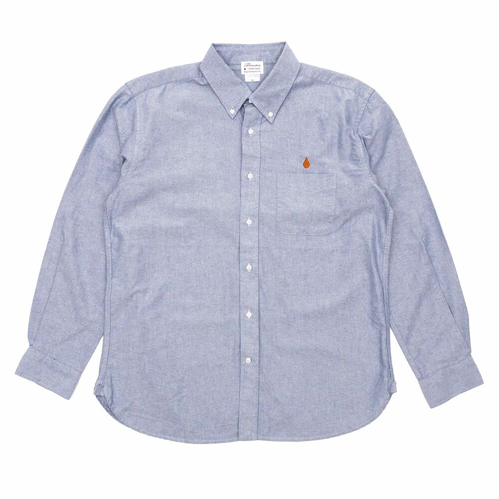 COLOR COMMUNICATIONS LONG SLEEVE カラーコミュニケーションズ 長袖シャツ DRIP EMB OXFORD BLUE スケートボード スケボー 