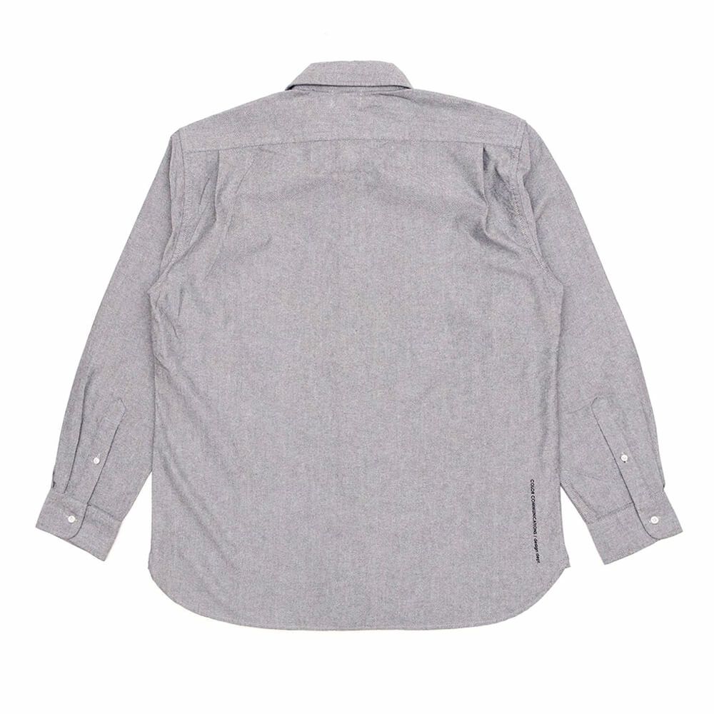 COLOR COMMUNICATIONS LONG SLEEVE カラーコミュニケーションズ 長袖シャツ DRIP EMB OXFORD GREY スケートボード スケボー 3