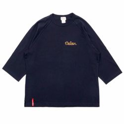 COLOR COMMUNICATIONS LONG SLEEVE カラーコミュニケーションズ 7分袖Tシャツ HANDWRITE CHAIN LETTER NAVY スケートボード スケボー 