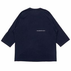 COLOR COMMUNICATIONS LONG SLEEVE カラーコミュニケーションズ 7分袖Tシャツ HANDWRITE CHAIN LETTER NAVY スケートボード スケボー 3