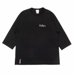 COLOR COMMUNICATIONS LONG SLEEVE カラーコミュニケーションズ 7分袖Tシャツ HANDWRITE CHAIN LETTER BLACK スケートボード スケボー 