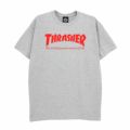 THRASHER T-SHIRT スラッシャー Ｔシャツ SKATE MAG LOGO RED プリントカラー GREY（US企画） スケートボード スケボー