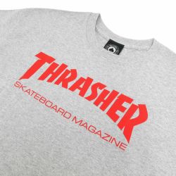 THRASHER T-SHIRT スラッシャー Ｔシャツ SKATE MAG LOGO RED プリントカラー GREY（US企画） スケートボード スケボー　1