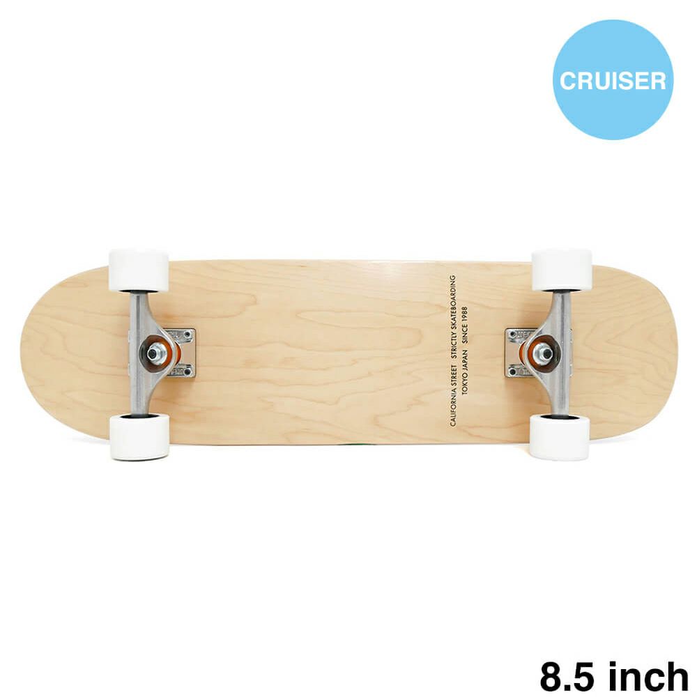 【初心者におすすめ・高品質】専用ケース・レンチ付き CALIFORNIA STREET カリフォルニアストリート コンプリートセット スケートボード完成品 SIMPLE CLEAR 8.5 T-SHAPE（クルーザー） ブランク スケートボード スケボー