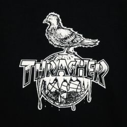 THRASHER T-SHIRT スラッシャー Ｔシャツ THRASHER X ANTIHERO COVER THE EARTH BLACK（US企画） スケートボード スケボー 2