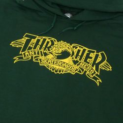  THRASHER HOOD スラッシャー パーカー THRASHER X ANTIHERO MAG BANNER FOREST GREEN（US企画） スケートボード スケボー 1