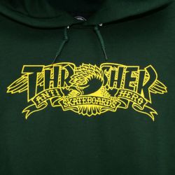  THRASHER HOOD スラッシャー パーカー THRASHER X ANTIHERO MAG BANNER FOREST GREEN（US企画） スケートボード スケボー 2