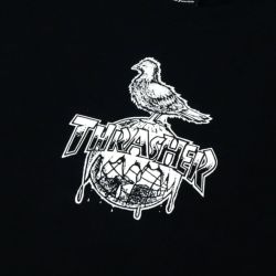 THRASHER CREW SWEAT スラッシャー トレーナー THRASHER X ANTIHERO COVER THE EARTH BLACK（US企画） スケートボード スケボー 1