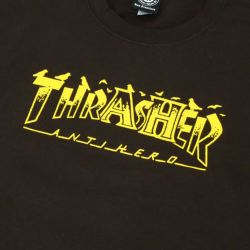  THRASHER CREW SWEAT スラッシャー トレーナー THRASHER X ANTIHERO PIGEON MAG DARK CHOCOLATE（US企画） スケートボード スケボー 1