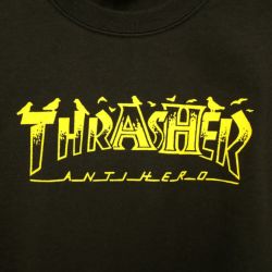  THRASHER CREW SWEAT スラッシャー トレーナー THRASHER X ANTIHERO PIGEON MAG DARK CHOCOLATE（US企画） スケートボード スケボー 2