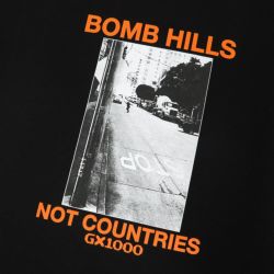 GX1000 T-SHIRT ジーエックス1000 Tシャツ BOMB HILLS NOT COUNTRIES BLACK/ORANGE スケートボード スケボー 1