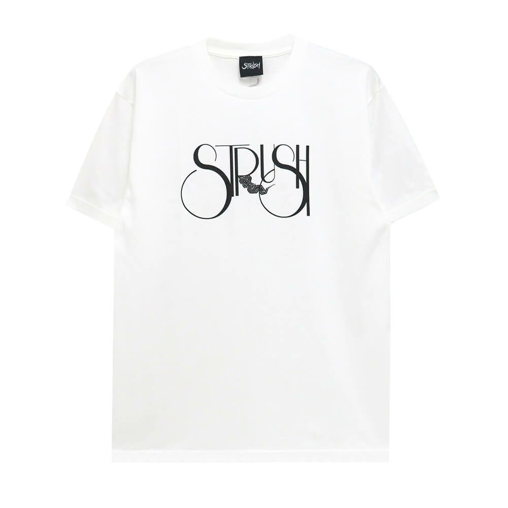 STRUSH T-SHIRT ストラッシュ Tシャツ SMOKE LOGO WHITE スケートボード スケボー 