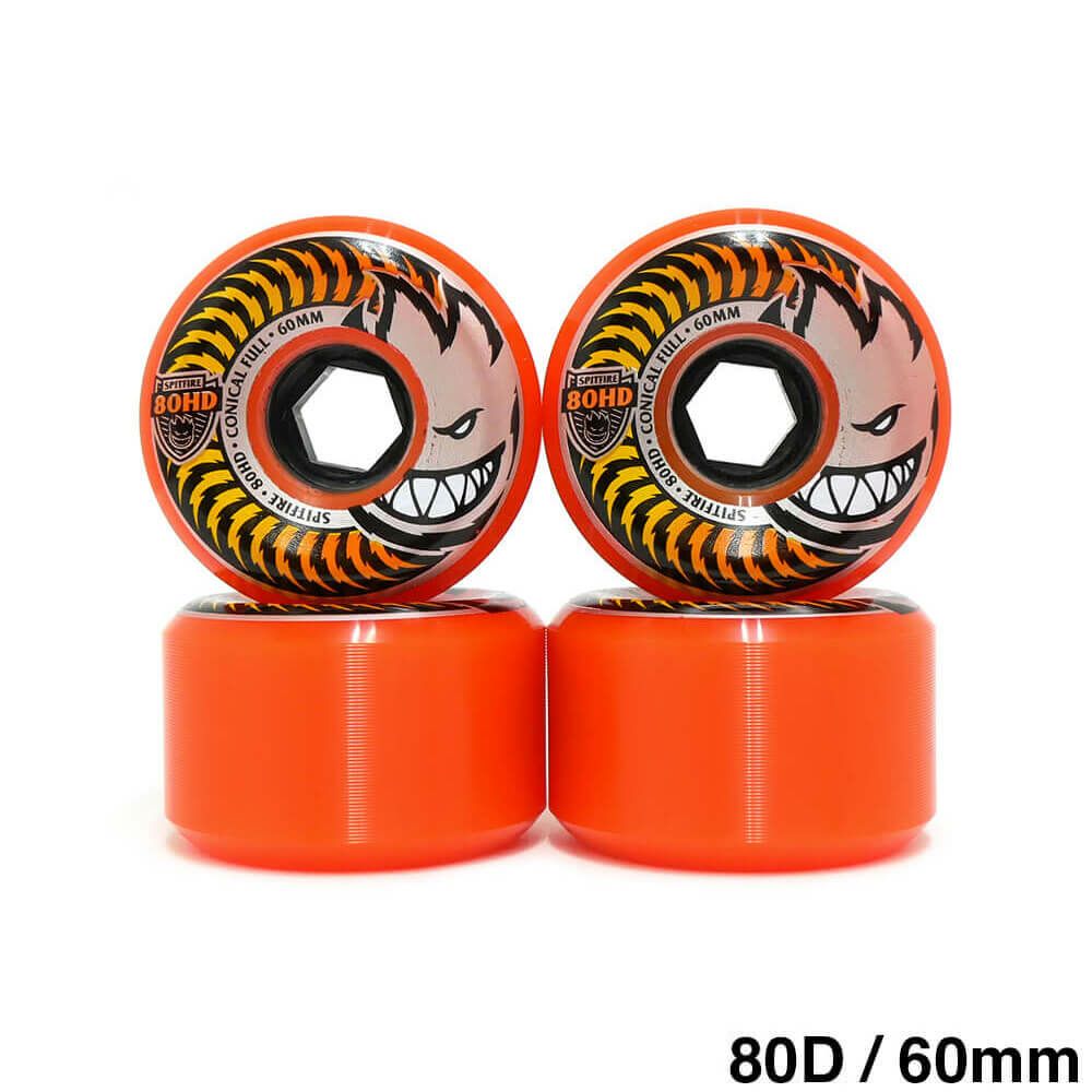SPITFIRE WHEEL スピットファイヤー ソフトウィール（クルーザー） 80HD CONICAL FULL FADE オレンジ 60mm スケートボード スケボー