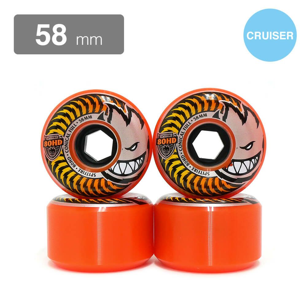 SPITFIRE WHEEL スピットファイヤー ソフトウィール（クルーザー） 80HD CONICAL FULL FADE オレンジ 58mm スケートボード スケボー