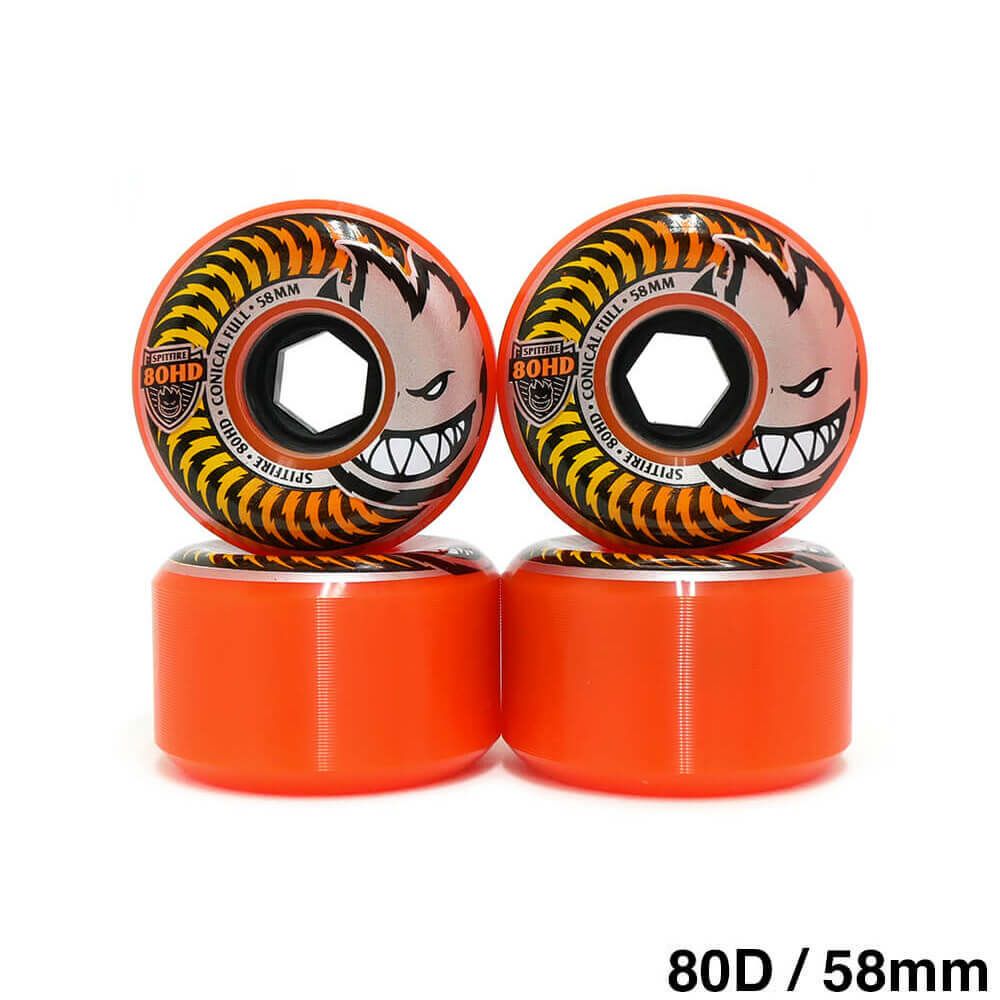 SPITFIRE WHEEL スピットファイヤー ソフトウィール（クルーザー） 80HD CONICAL FULL FADE オレンジ 58mm スケートボード スケボー