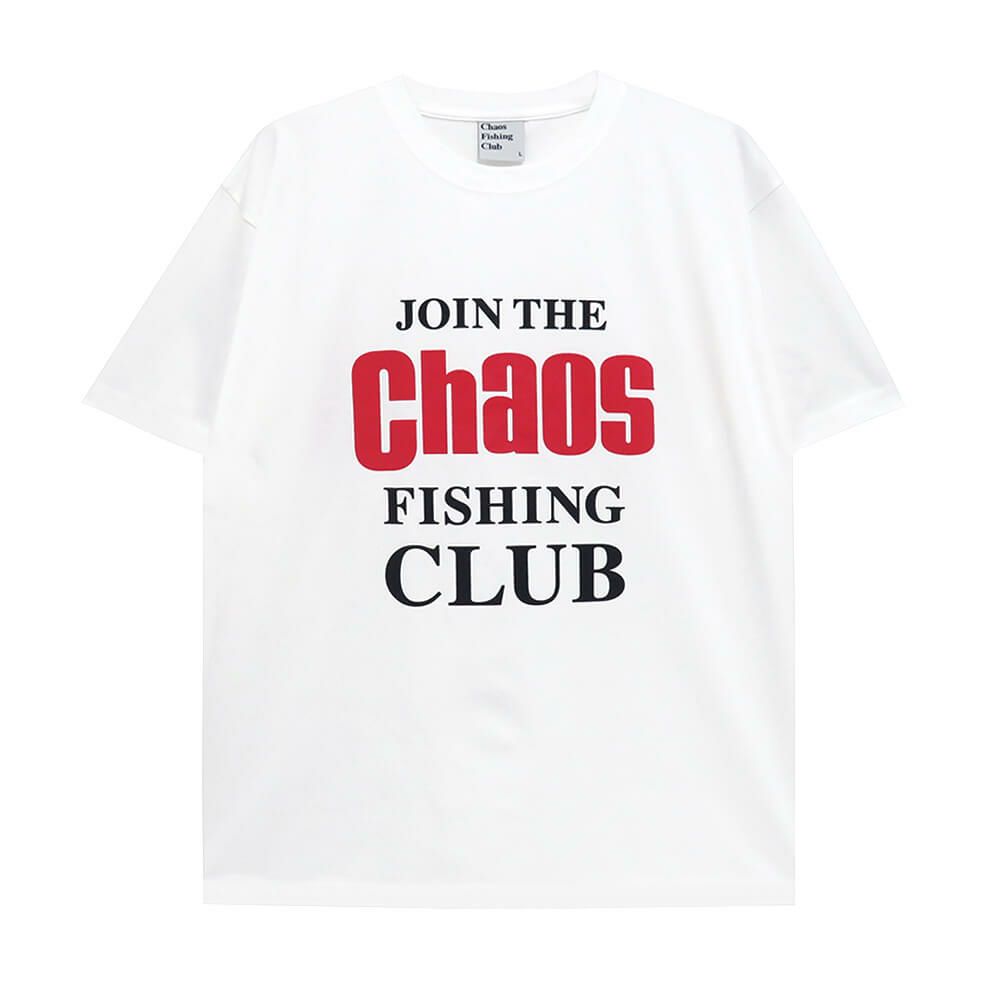  CHAOS FISHING CLUB T-SHIRT カオスフィッシングクラブ Tシャツ JOIN THE CFC CREWNECK WHITE スケートボード スケボー 